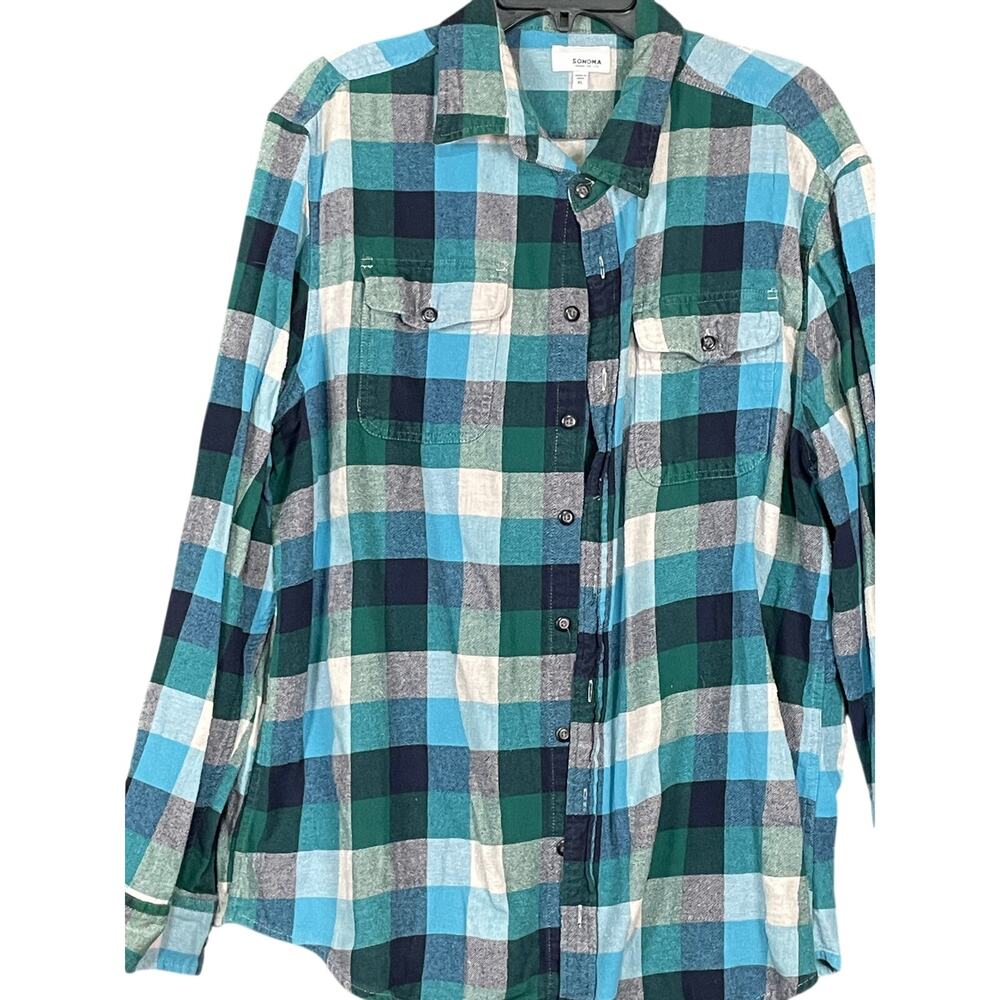 Sonoma brand Men's flannel long sleeve shirt XL size